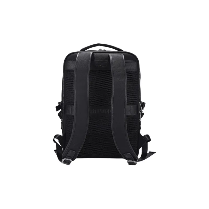 Hush Puppies Cow Leather Backpack Medium Size Men's Black-2