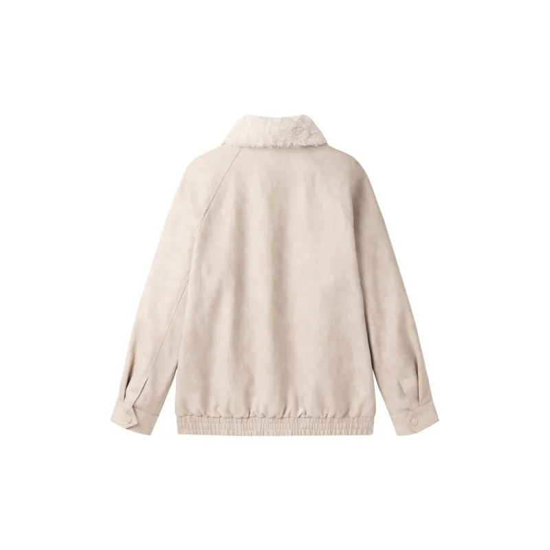 LEDIN Leather Jackets Women's Snow White-1