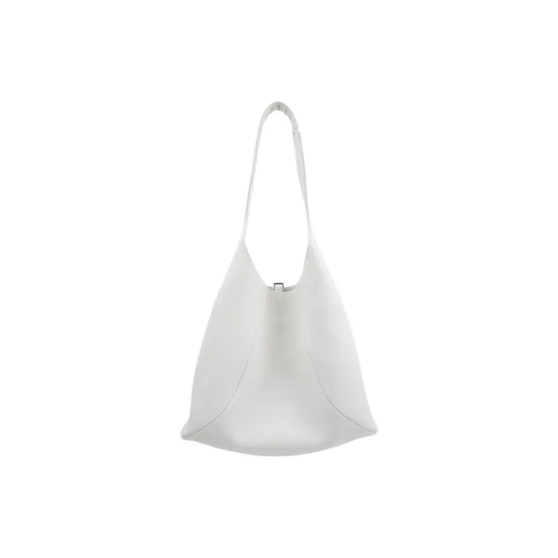 SUREN Top Grain Cow Leather Hobo Bag Handbag Shoulder Bag Large Size Women's Milk Tea Brown/Like Snow-9