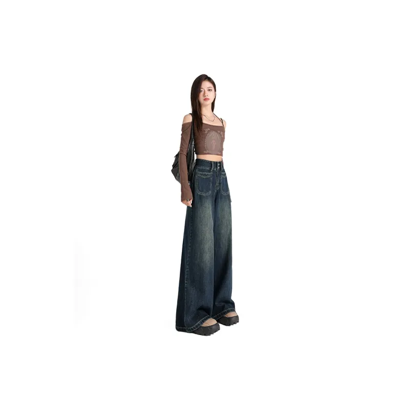 TUSHIFEI Jeans Women's Dark Blue-3