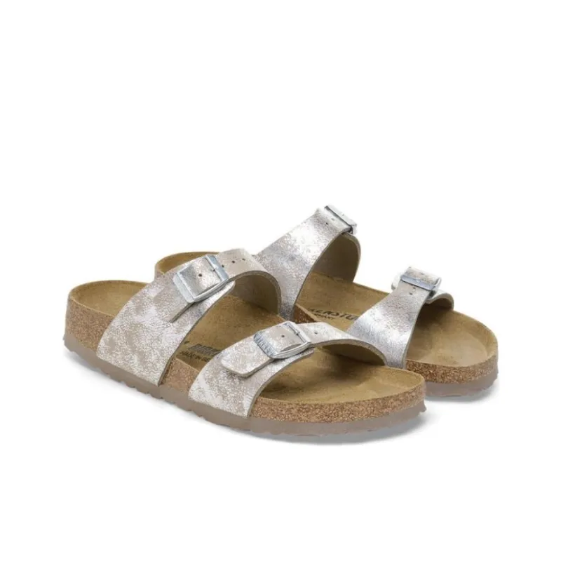 Birkenstock EVA Abrasion-Resistant Slide Slippers Women's Metallic Silver-3