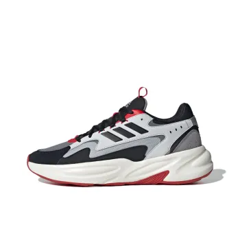 Adidas Ozwave Anti Slip Wear Resistant Low Top Chunky Sneakers Unisex Black Gray Color