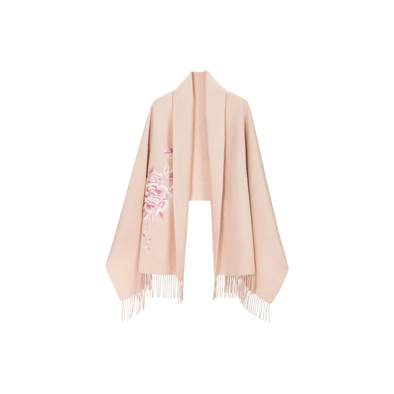 Shanghai Story 100% Sheep Wool Shawls Women's National Elegance Peony 4 Colors-4
