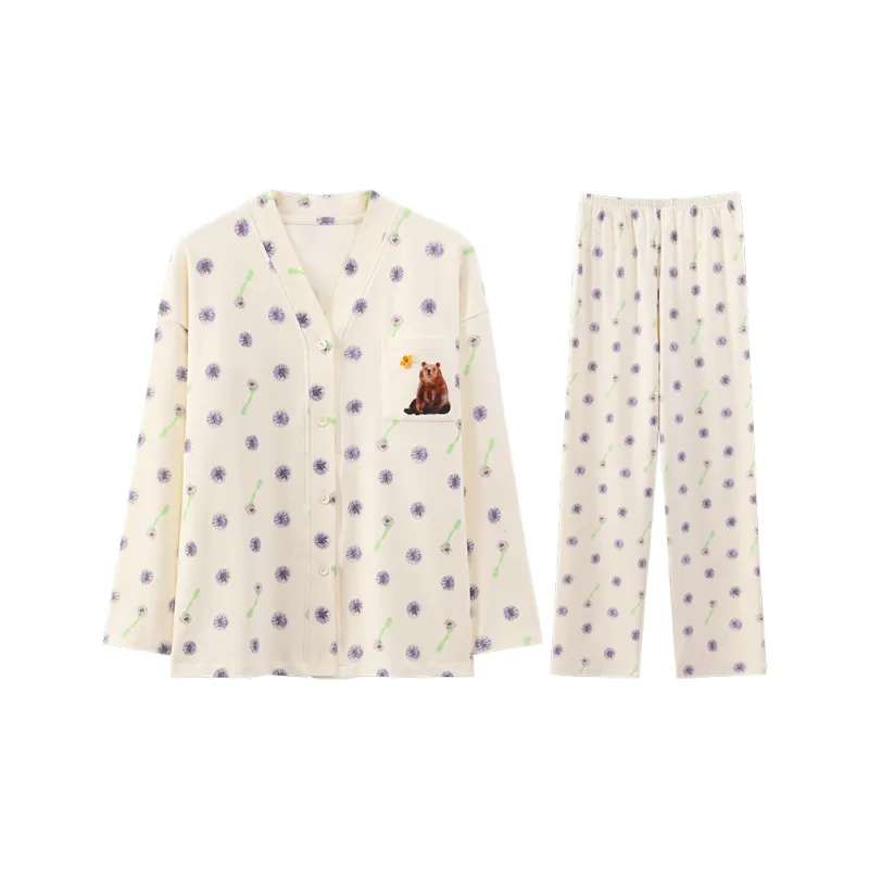 Lan Miao Pajama Set Women's Apricot-4