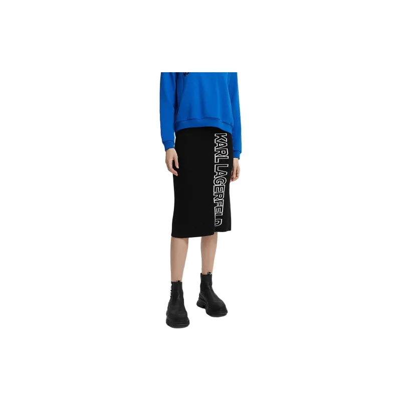 KARL LAGERFELD SS23 Casual Long Skirt Women's Black-3