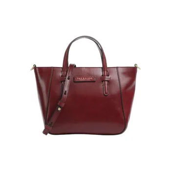 THE BRIDGE Fine Grain Leather Tote Bag Shopping Bag Shoulder Bag Crossbody Bag Handbag Women's Burgundy