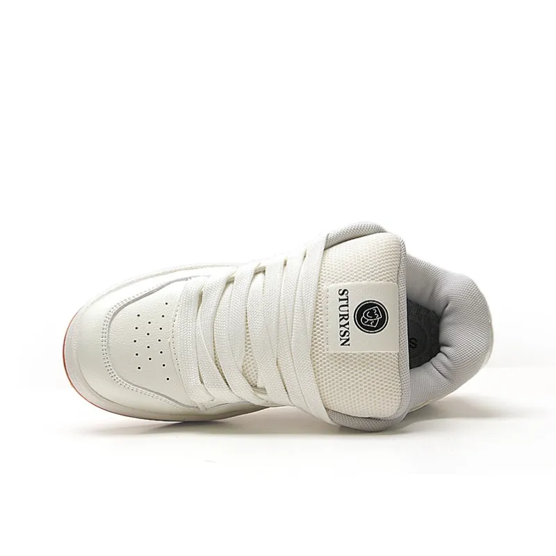 STUR YSN Low Top Skateboard Shoes Women's White Natural Rubber-6