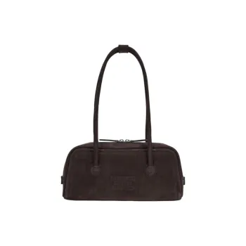 MARGE SHERWOOD Cow Leather One Shoulder Handbags Medium Size Women's Dark Khaki Black