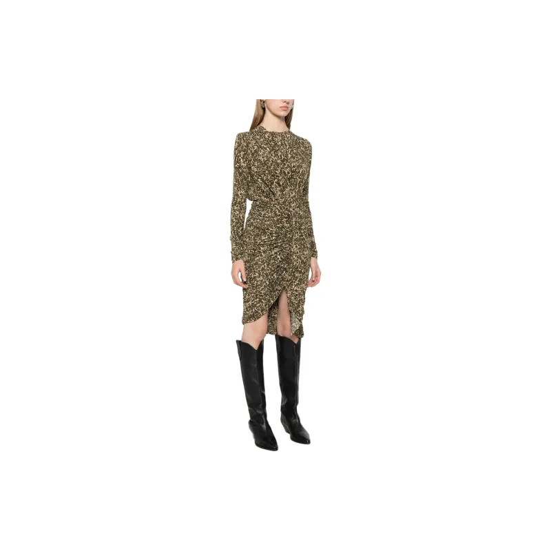 ISABEL MARANT Zorah Leopard Printed Asymmetric Mini Dress-3