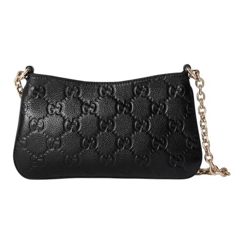 GUCCI Grained Leather Crossbody Bag Shoulder Bag Extra Mini Women's Black