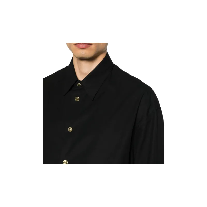 VERSACE JEANS COUTURE Embossed button Cotton Shirt-4