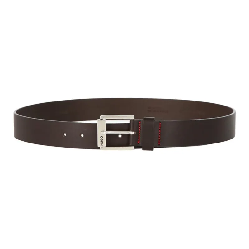 HUGO BOSS Cow Leather, Metal Leather Belts Men's Brown Width 3.2cm-2