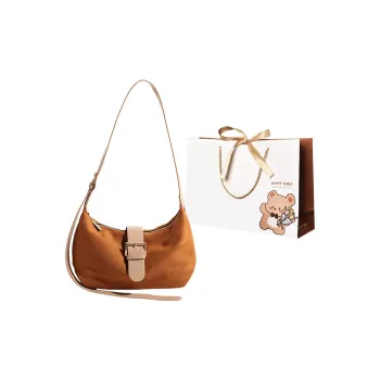 ERANGBEAR Suede Shoulder Bag Crossbody Bag Women's Yellow Brown/Khaki/Black/Coffee