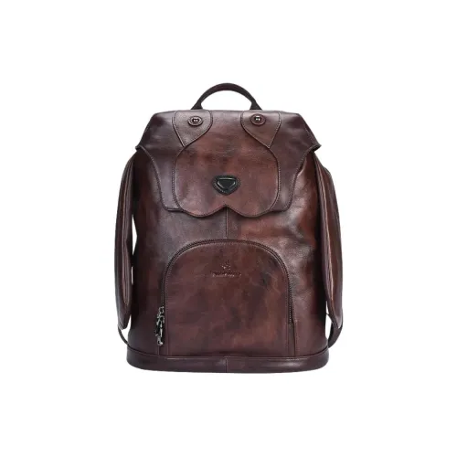 Hush Puppies Cow Leather Backpack Tubas Men's Coffee
