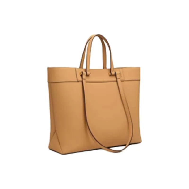 PIERRE CARDIN Cow Leather Tote Bag Shopping Bag Handbag Shoulder Bag Large Size Women's Dark Brown/Yellow Brown/Beige-7