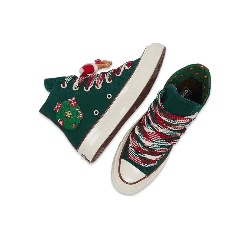 Converse Chuck 70 Hi X Mas Gingerbread & Knit Sock Midnight Clover Women's-4