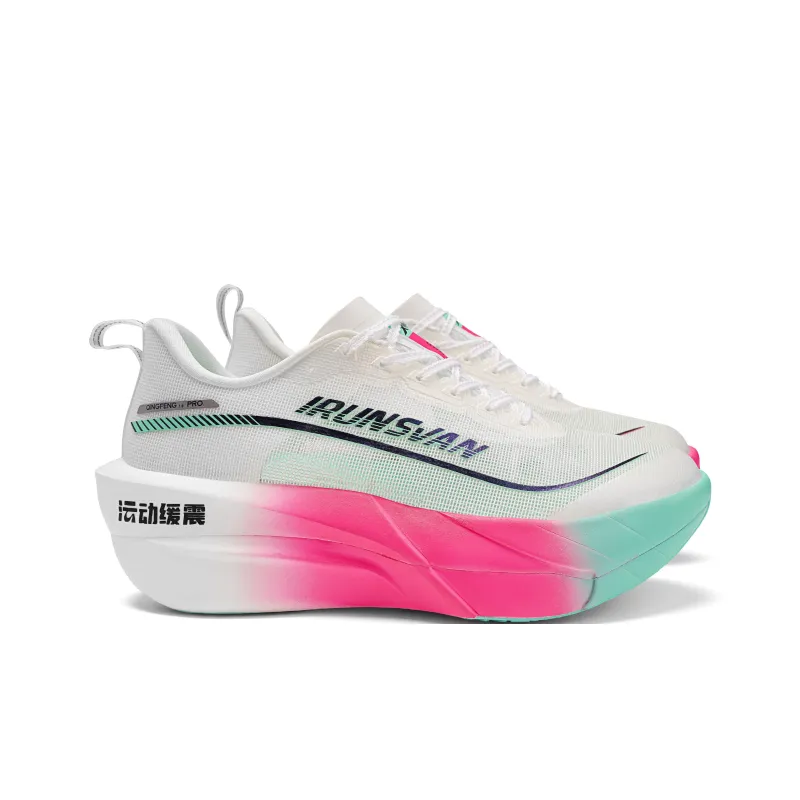 IRUNSVAN Low-Top Running Shoes Unisex Mismatched Color-Red Green-2