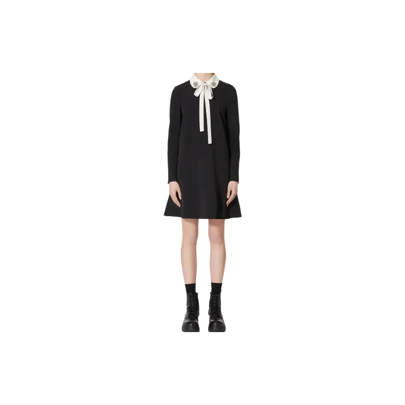 RED VALENTINO Long Sleeved Dresses Women's Black-3