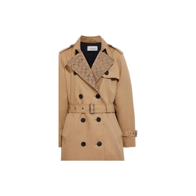 COACH FW22 Trench Coat Women's Khaki-4