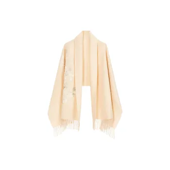 Shanghai Story 100% Sheep Wool Shawls Women's Floral Pattern 4 Colors Available