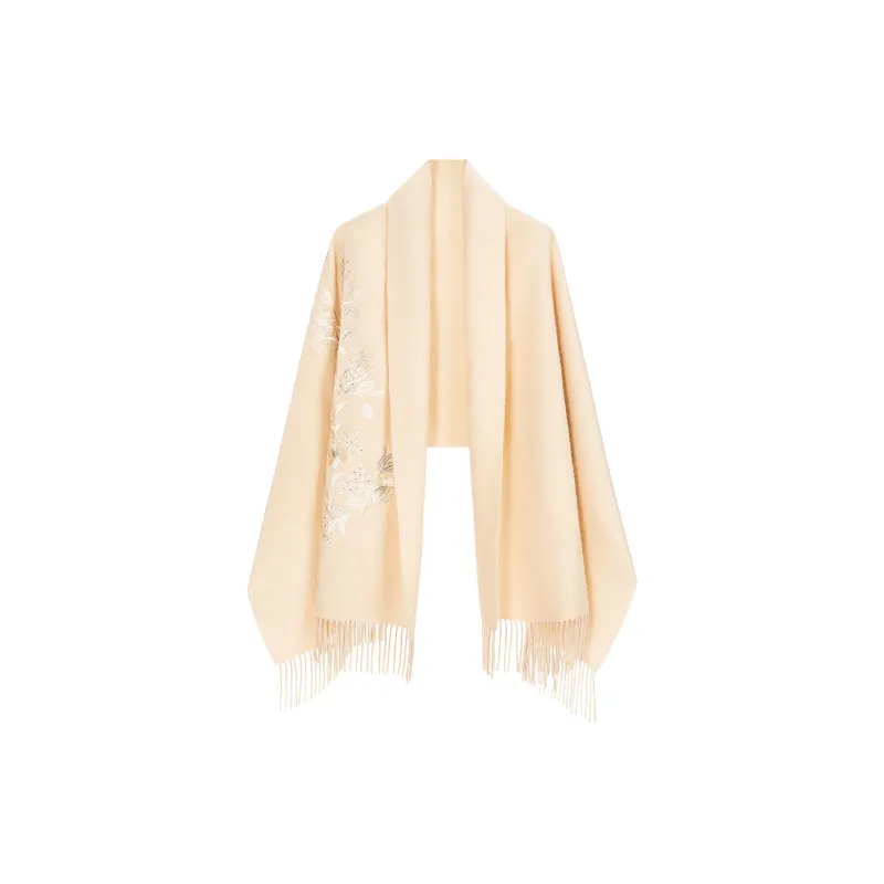 Shanghai Story 100% Sheep Wool Shawls Women's Floral Pattern 4 Colors Available-0