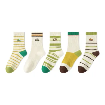 Lan Miao Mid Calf Socks Women's 5 Pack
