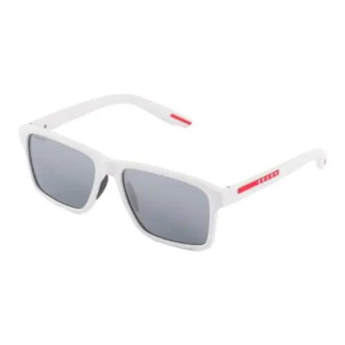PRADA Acetate Nylon Rectangular Sunglasses Women's White