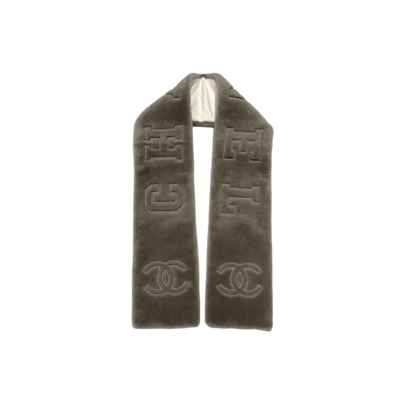 CHANEL   Knit Scarves Unisex Milk Tea Beige-0