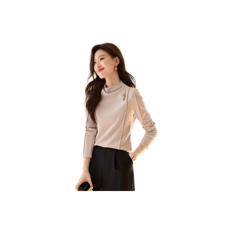 Mo Han Yi Mei Knitwear Women's Beige Apricot-1