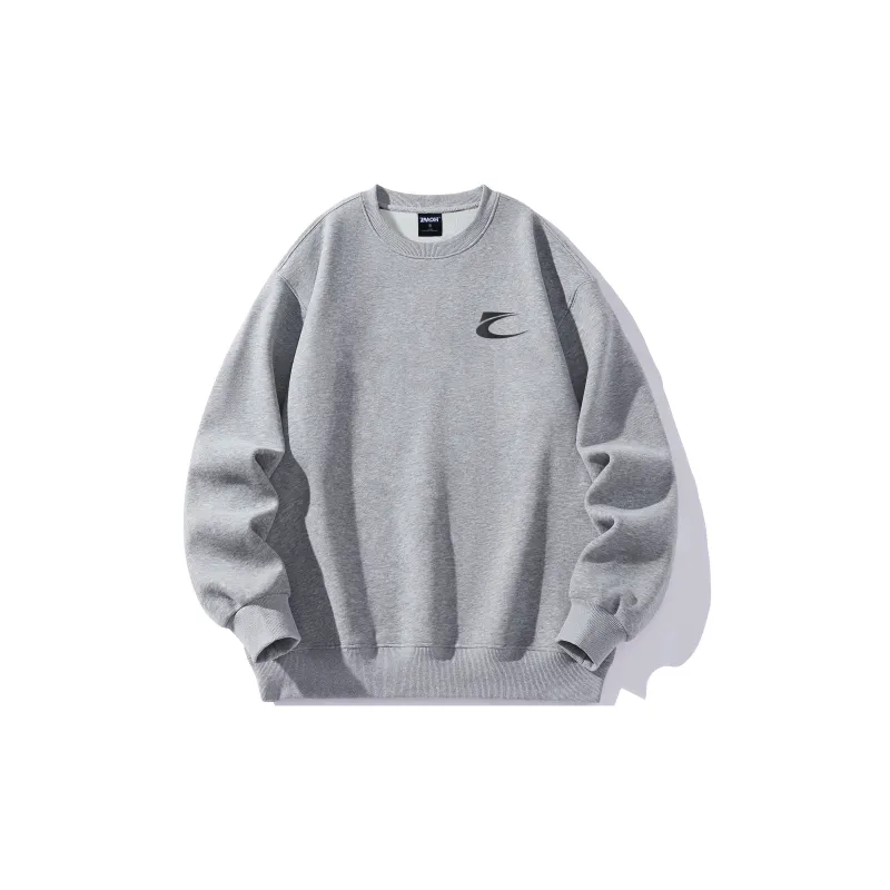 ZMOH Fleece Lined Crew Neck Sweatshirt Unisex Couple's-12