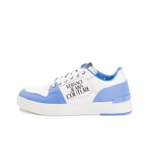 VERSACE JEANS Skateboard Shoes Men Low-Top White/Blue