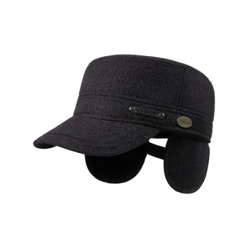 DENSSYNE Woolen Baseball Caps Men's Black Gray/Dark Gray