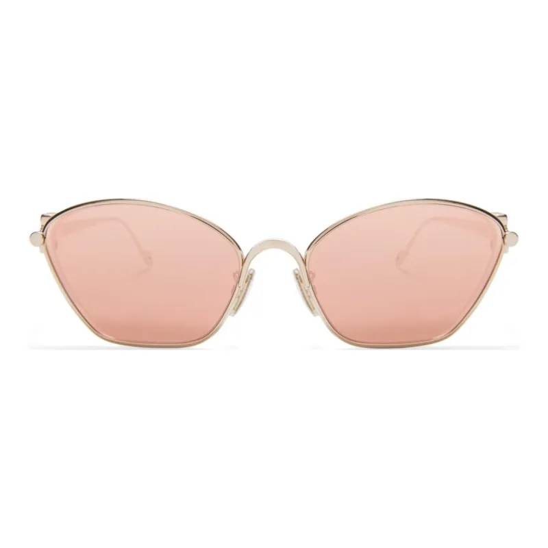 LOEWE Metal Irregular Shape Sunglasses Women's Gold-1