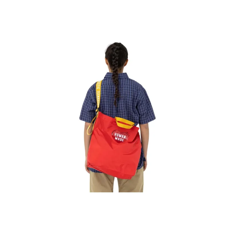 HUMAN MADE Nylon One Shoulder Handbag Crossbody Bag Regular Unisex Red-4