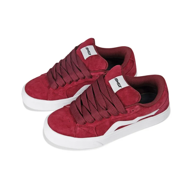 BXGY Anti Slip And Wear Resistant Coverage Low Top Skateboard Shoes Unisex Burgundy-2