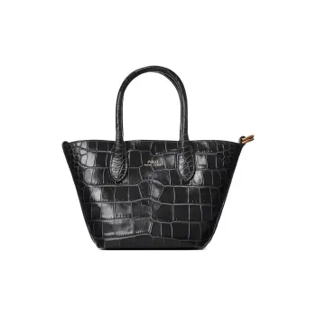 Polo Ralph Lauren Cow Leather Tote Bag Shopping Bag Shoulder Bag Crossbody Bag Handbag Mini Women's Black