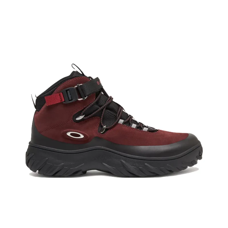 Oakley Anti Slip Wear Resistant High Top Outdoor Shoes Men's Burgundy-1