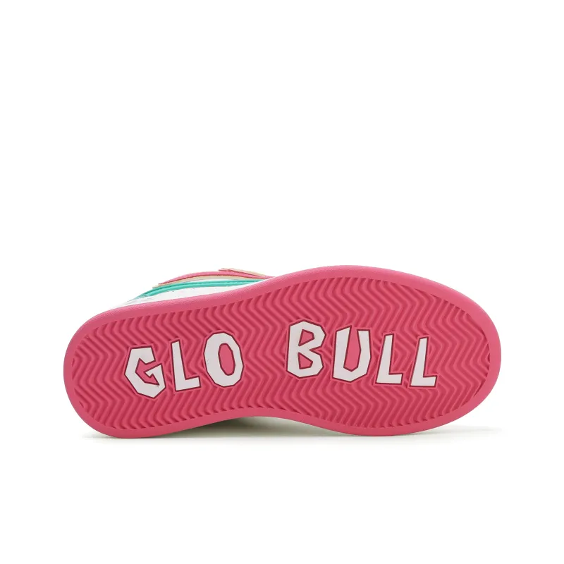 GLO BULL Skateboard Shoes Women's Low Top White Light Lake Blue Pink-5