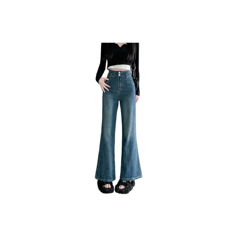YINLEI Jeans Women's Vintage Blue-2