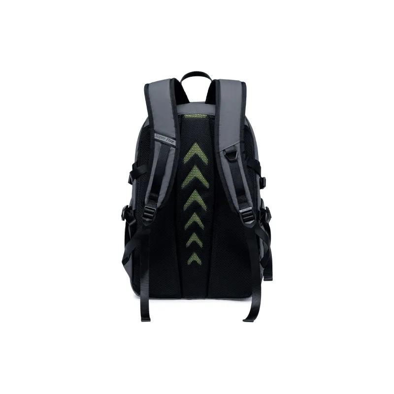 Super Five Polyester Backpack Unisex Black/Gray/Orange/Ecru-10