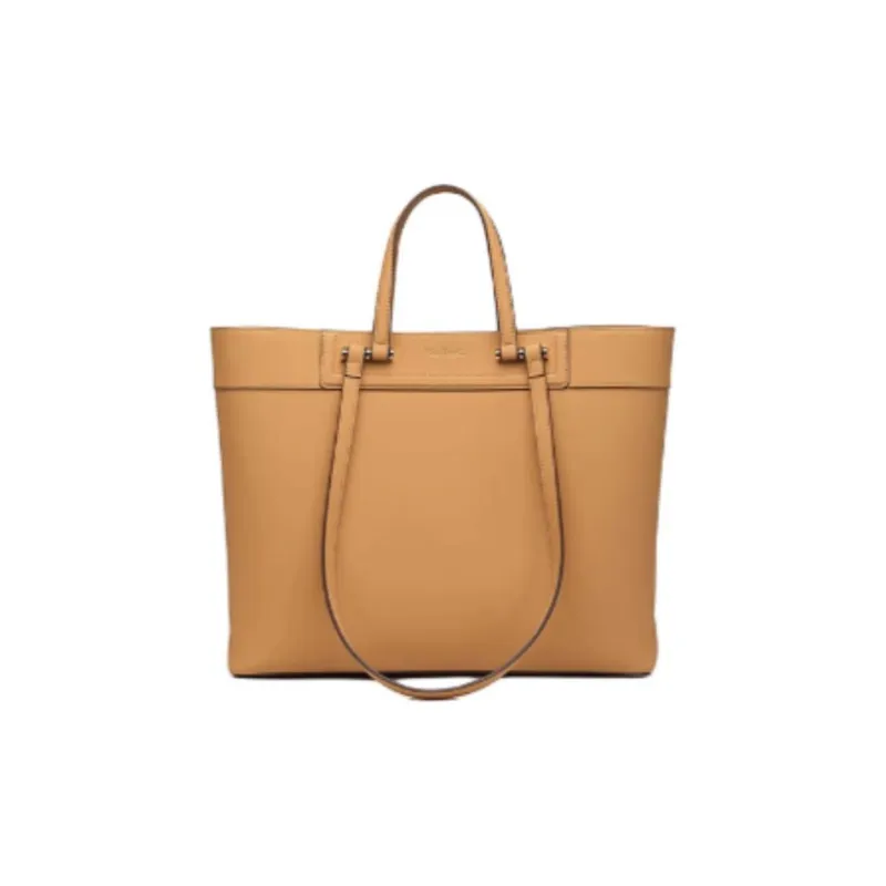 PIERRE CARDIN Cow Leather Tote Bag Shopping Bag Handbag Shoulder Bag Large Size Women's Dark Brown/Yellow Brown/Beige-5