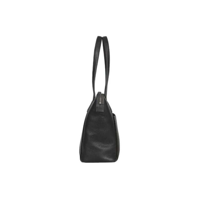 SAMSONITE Cow Leather Tote Bag Shopping Bag Shoulder Bag Handbag Unisex Black-2