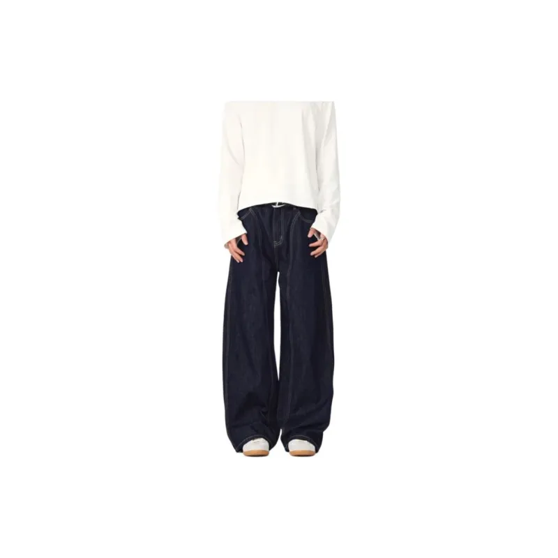 YINLEI Jeans Unisex Denim Blue-2