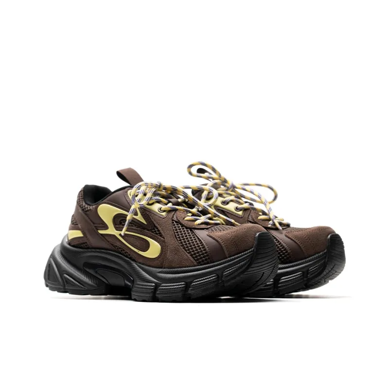 Mule Donkey Lightweight Height Increasing Low Top Chunky Sneakers Unisex Coffee Brown-2
