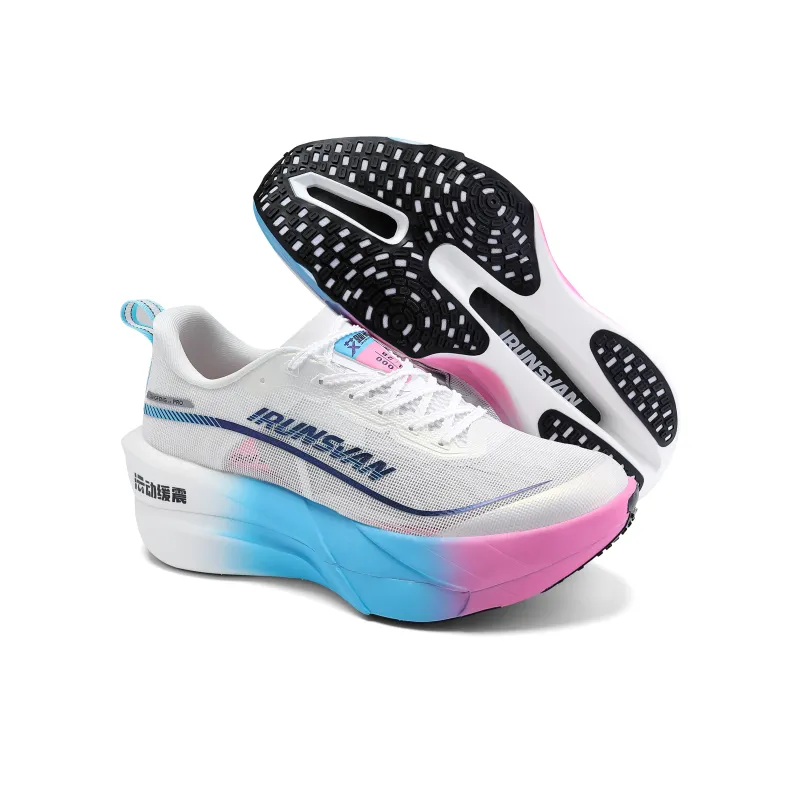 IRUNSVAN Low-Top Running Shoes Unisex Mismatched Color-Pink Blue-5