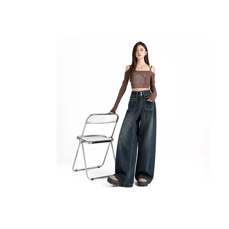 TUSHIFEI Jeans Women's Dark Blue-7