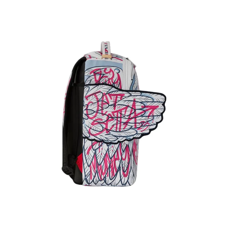 SPRAYGROUND Artificial Leather Backpack Unisex White & Red-3