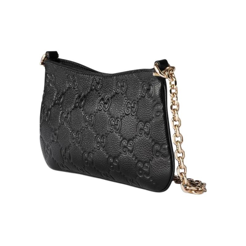 GUCCI Grained Leather Crossbody Bag Shoulder Bag Extra Mini Women's Black-2