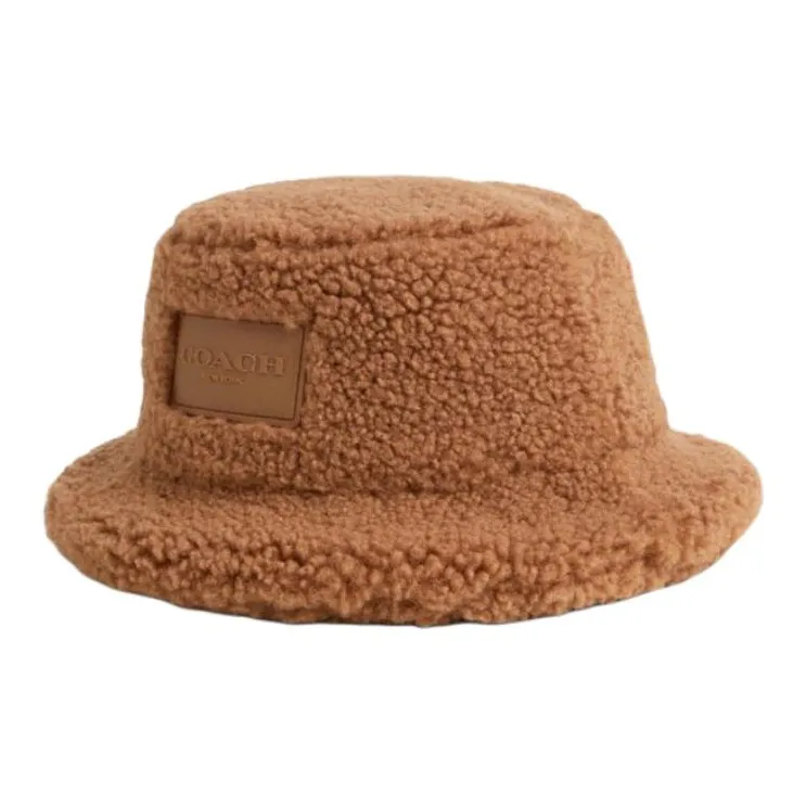 COACH Polyester, Cotton Bucket Hats Unisex Brown-0