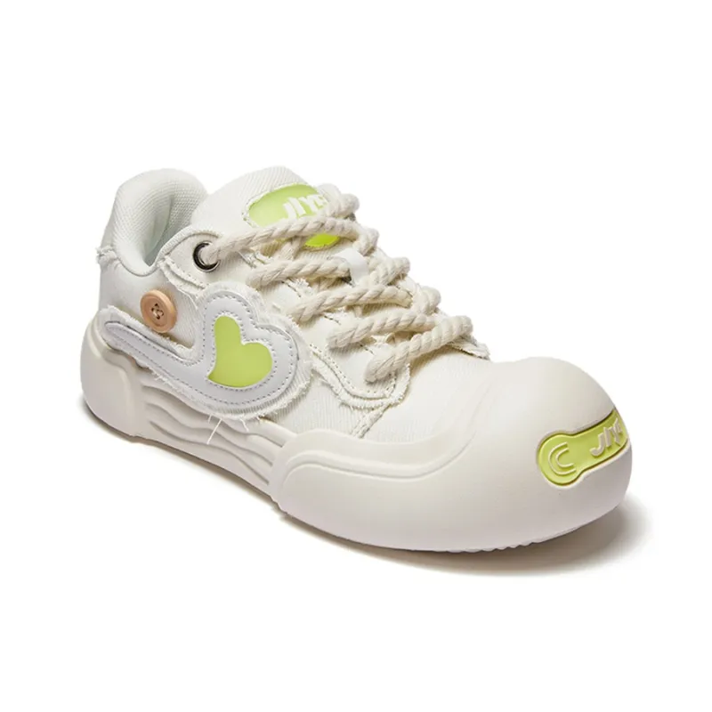 JIYE Anti Slip And Wear Resistant Breathable Low Top Skateboard Shoes Women's White-1